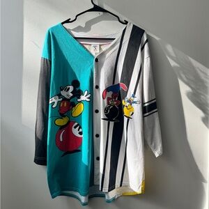 90s Disney by Goodmark Apparel Baseball Shirt with Characters Playing Billiards